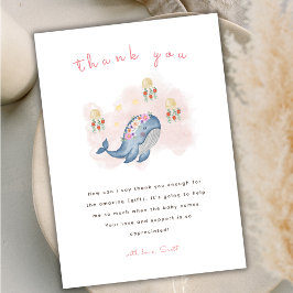 See Sweet Whale Baby Showerの下 サンキューカード