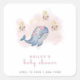See Sweet Whale Baby Showerの下 スクエアシール