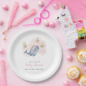 See Sweet Whale Baby Showerの下 ペーパープレート (パーティー)