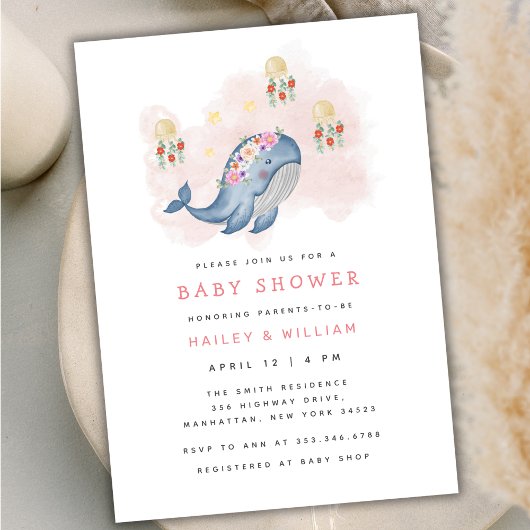 See Sweet Whale Baby Showerの下 招待状
