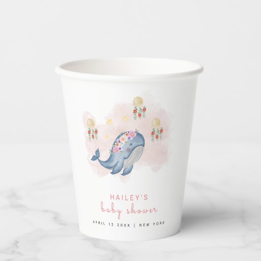 See Sweet Whale Baby Showerの下 紙コップ (正面)