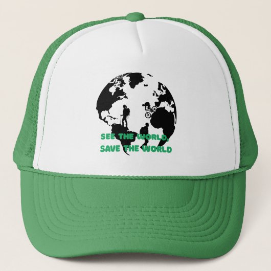 See the World Save the World Cycling Hiking  キャップ (正面)