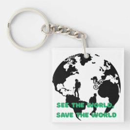 See the World Save the World Cycling Hiking  キーホルダー