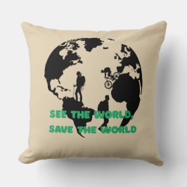 See the World Save the World Cycling Hiking  クッション
