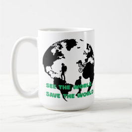 See the World Save the World Cycling Hiking  コーヒーマグカップ