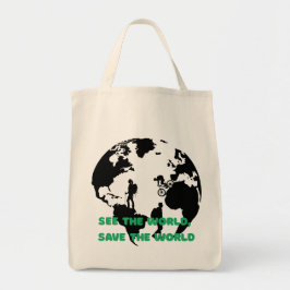 See the World Save the World Cycling Hiking  トートバッグ