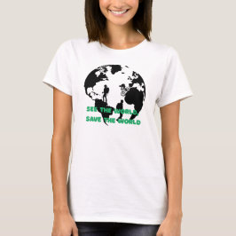 See the World Save the World Cycling Hiking  Tシャツ