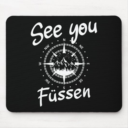 See You Hiking Fussen Germany Vacation Ski Comp マウスパッド (正面)