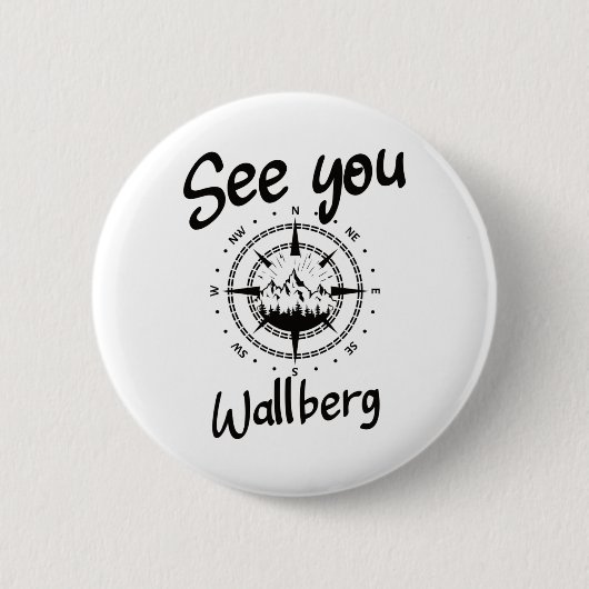 See You Hiking Wallberg Germany Vacation Ski Comp 缶バッジ (正面)