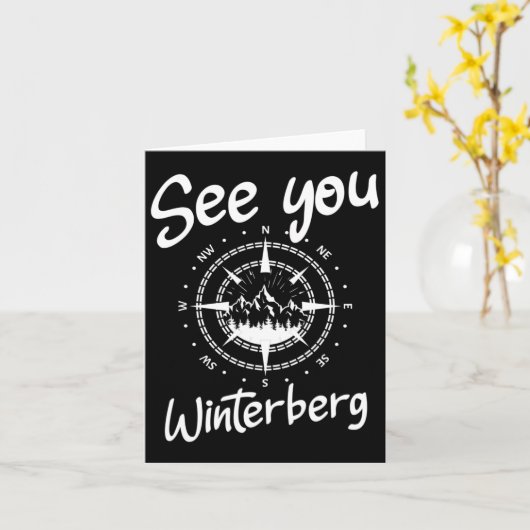 See You Hiking Winterberg Germany Vacation Ski Com カード (黄色い花)