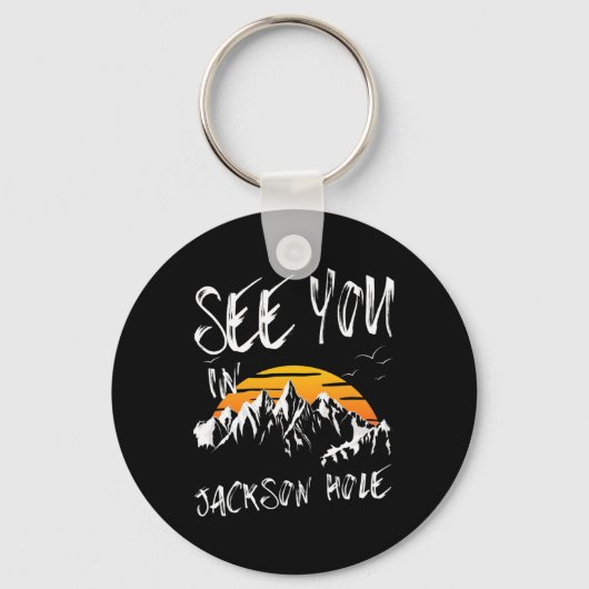See You In Jackson Hole Usa Vacation Ski キーホルダー (正面)