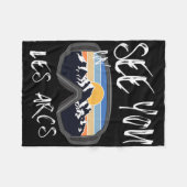 See You In Les Arcs France Hiking Vacation Ski  フリースブランケット (正面(横))