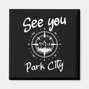 See You In Park City Usa Vacation Ski Hiking Comp マグネット