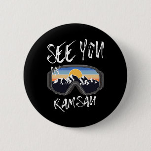 See You In Ramsau Germanyバケーションスキーゴーグル1 缶バッジ