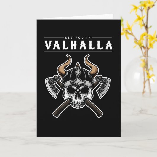 See You In Valhalla Vikings Nordic カード (黄色い花)