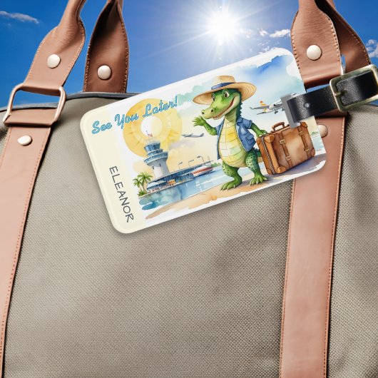 See You Later Alligator Cartoon Personalized ラゲッジタグ