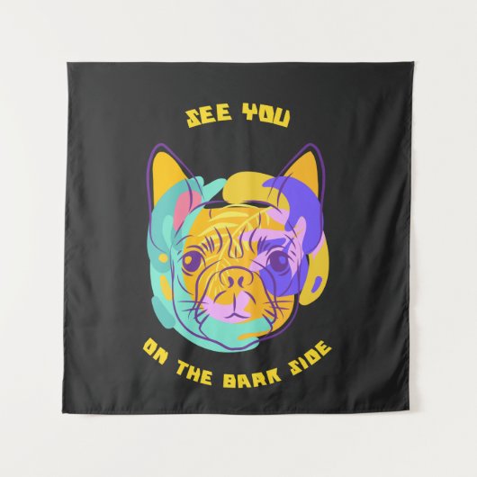 See You on the Bark Side Dog Pun タペストリー (正面)