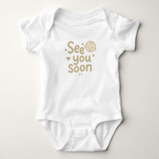 「See You Soon」かわいいニュートラルなベビーデザイン ベビーボディスーツ