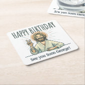 "See you soon", Birthday gift, 55 スクエアペーパーコースター (アングル)