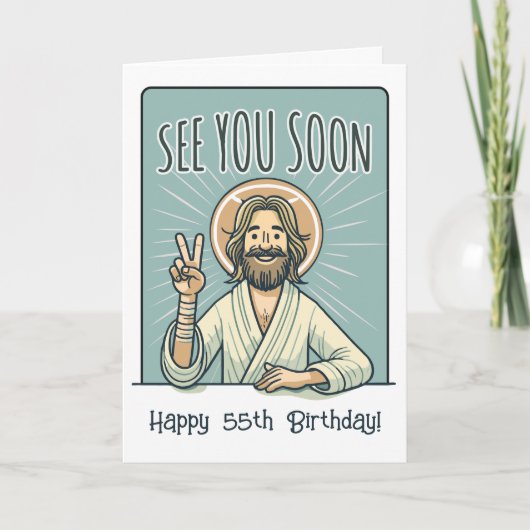 "See you soon", Green, Funny birthday card 招待状 (正面)