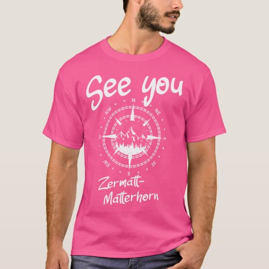 See You Zermatt-MatterhornスイスHiking Vaca Tシャツ (正面)
