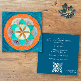 Seed Of Life Connect With UsソーシャルメディアQRコード スクエア名刺