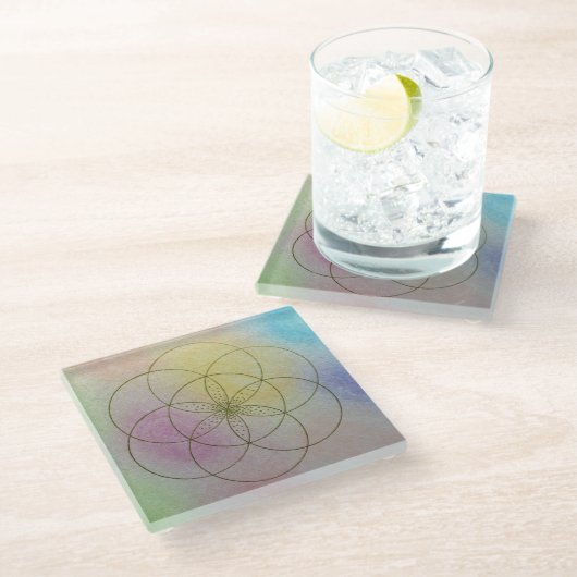 Seed of Life glass coaster ガラスコースター (アングル)