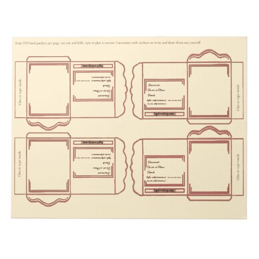 Seed Packet coral brown DYI Notepad ノートパッド (正面)