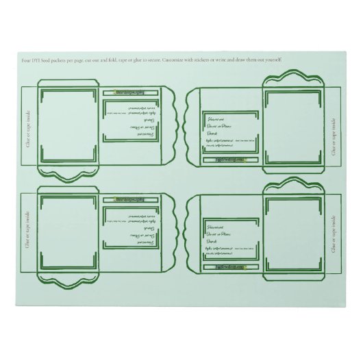 Seed Packet green DYI Notepad ノートパッド (正面)