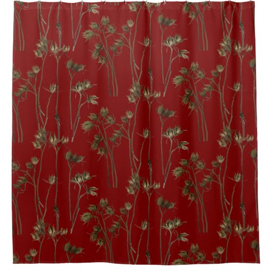 Seed Pods on a Shower Curtain シャワーカーテン (正面)
