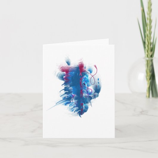 "Seedpod"の青およびマゼンタの芸術のnotecard カード (正面)