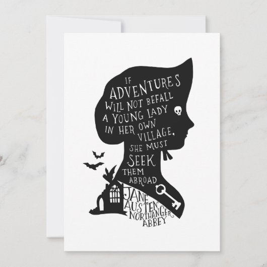 Seek Adventures Northanger Abbey Quote 招待状 (正面)