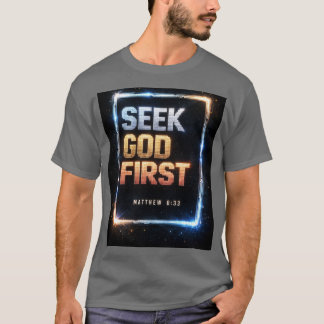 Seek God First – Cosmic Glow T-Shirt (Matthew 6:33 Tシャツ
