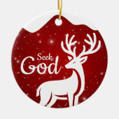 Seek God Religious Holiday  ⛪️ 🎄 セラミックオーナメント (正面)
