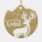 Seek God Religious Holiday  ⛪️ 🎄 セラミックオーナメント (正面)