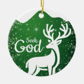 Seek God Religious Holiday  ⛪️ 🎄 セラミックオーナメント (正面)