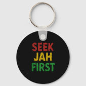 Seek Jah First Rastafarian Reggae Rasta Colors キーホルダー (正面)