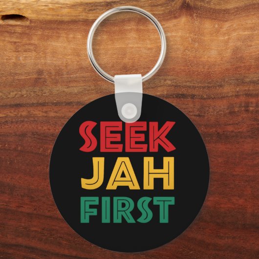 Seek Jah First Rastafarian Reggae Rasta Colors キーホルダー (裏面)