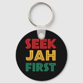 Seek Jah First Rastafarian Reggae Rasta Colors キーホルダー (裏面)
