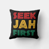 Seek Jah First Rastafarian Reggae Rasta Colors クッション (裏面)