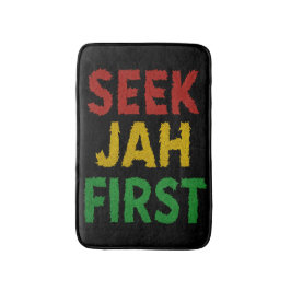 Seek Jah First Rastafarian Reggae Rasta Colors バスマット