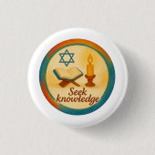 Seek Knowledge Inspirational Button Badge 缶バッジ (正面)