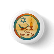 Seek Knowledge Inspirational Button Badge
