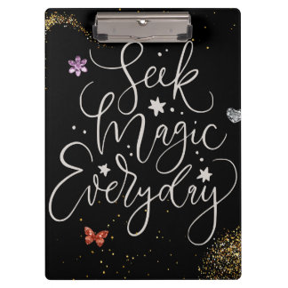 Seek Magic Every Day- Glam Glitter Clipboard クリップボード