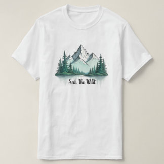 Seek The Wild" Mountain Landscape T-Shirt |  Tシャツ