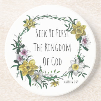 Seek Ye First the Kingdom Sandstone Coaster コースター
