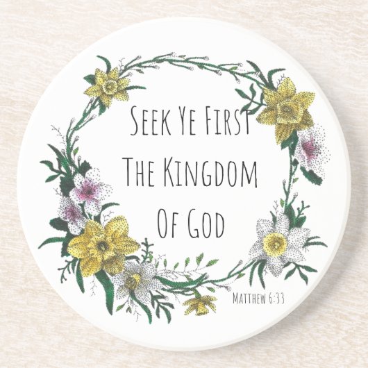 Seek Ye First the Kingdom Sandstone Coaster コースター (正面)