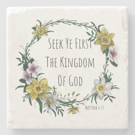 Seek Ye First the Kingdom Stone Coaster ストーンコースター (正面)