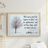 Seek Ye First the Kingdom Winter Tree Landscape ポスター