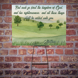 Seek Ye First the Kingdom Winter Tree Landscape ポスター